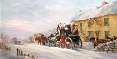 Stage Coach Outside a Tavern, Bath by J.C. Maggs